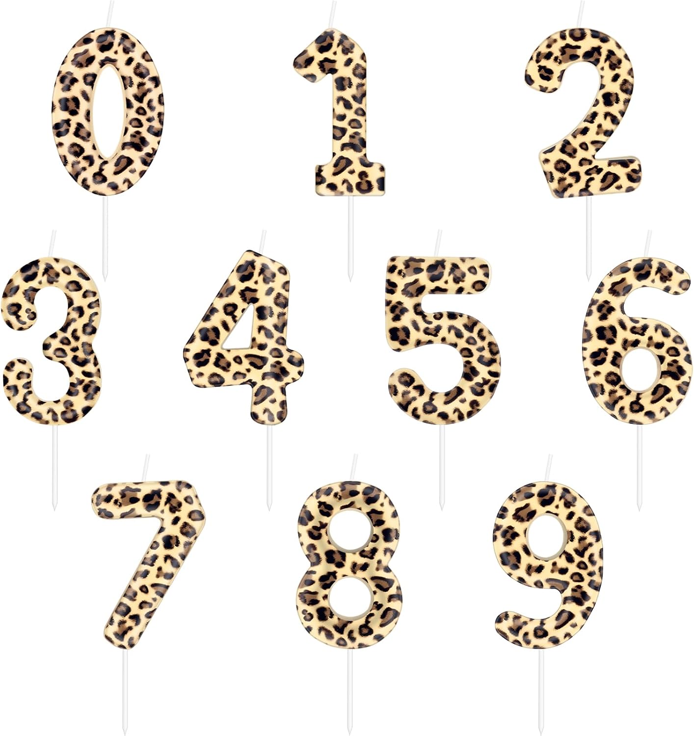 Leopard Print Number 15 Candles, Cheetah Birthday Cake Candles, Animal Print Party Decorations image 4