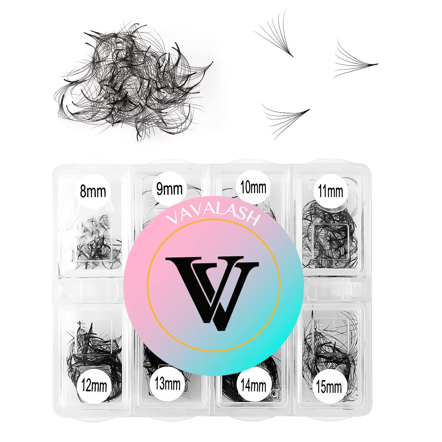 VAVALASH 600 Fans Premade Fans Eyelashes Extensions 5D 6D 7D 8D 10D 12D 14D 16D 24D Premade Lash Fans 8-15mm Mixed Length Promade Loose Fans Thin Base