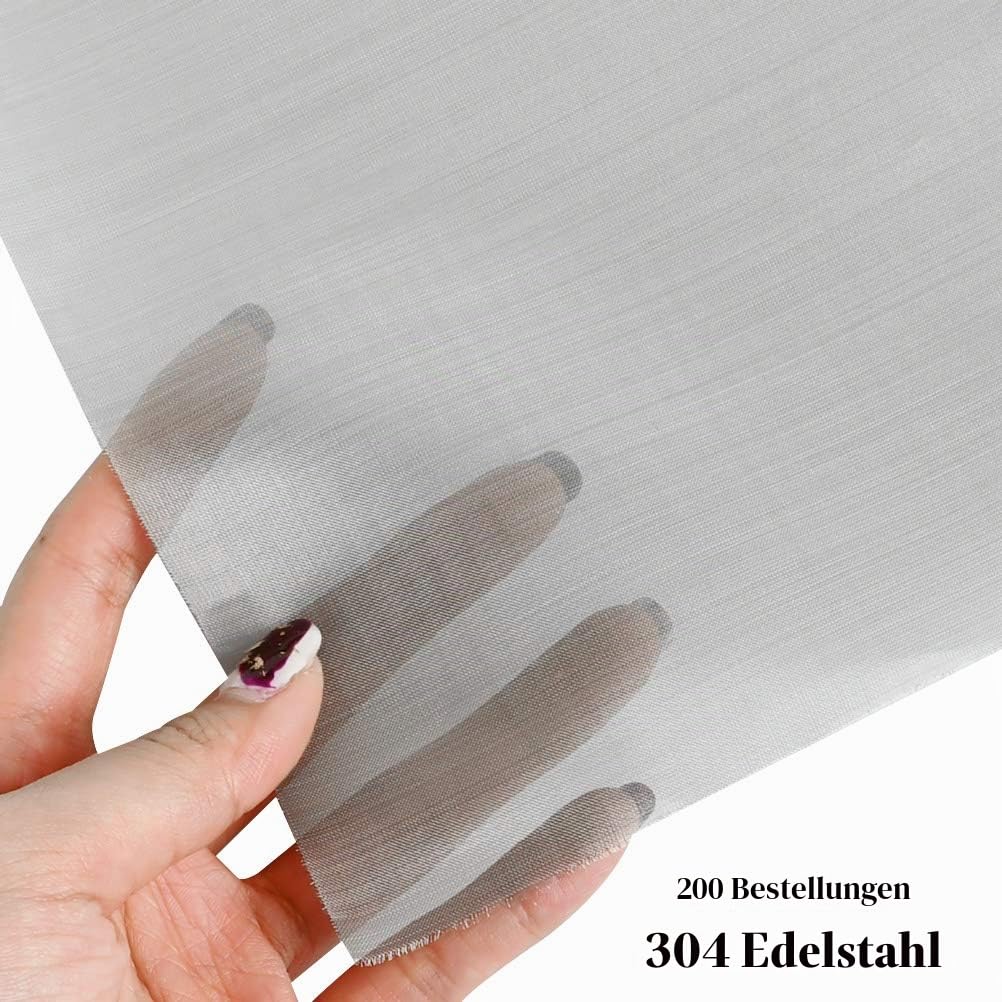 Edelstahlgewebe 30x100 Cm – 120 Mesh, 0,125 Mm Loch, 304er Stahl – Für Filtration, Sieben, Fliegenschutz & Mehr