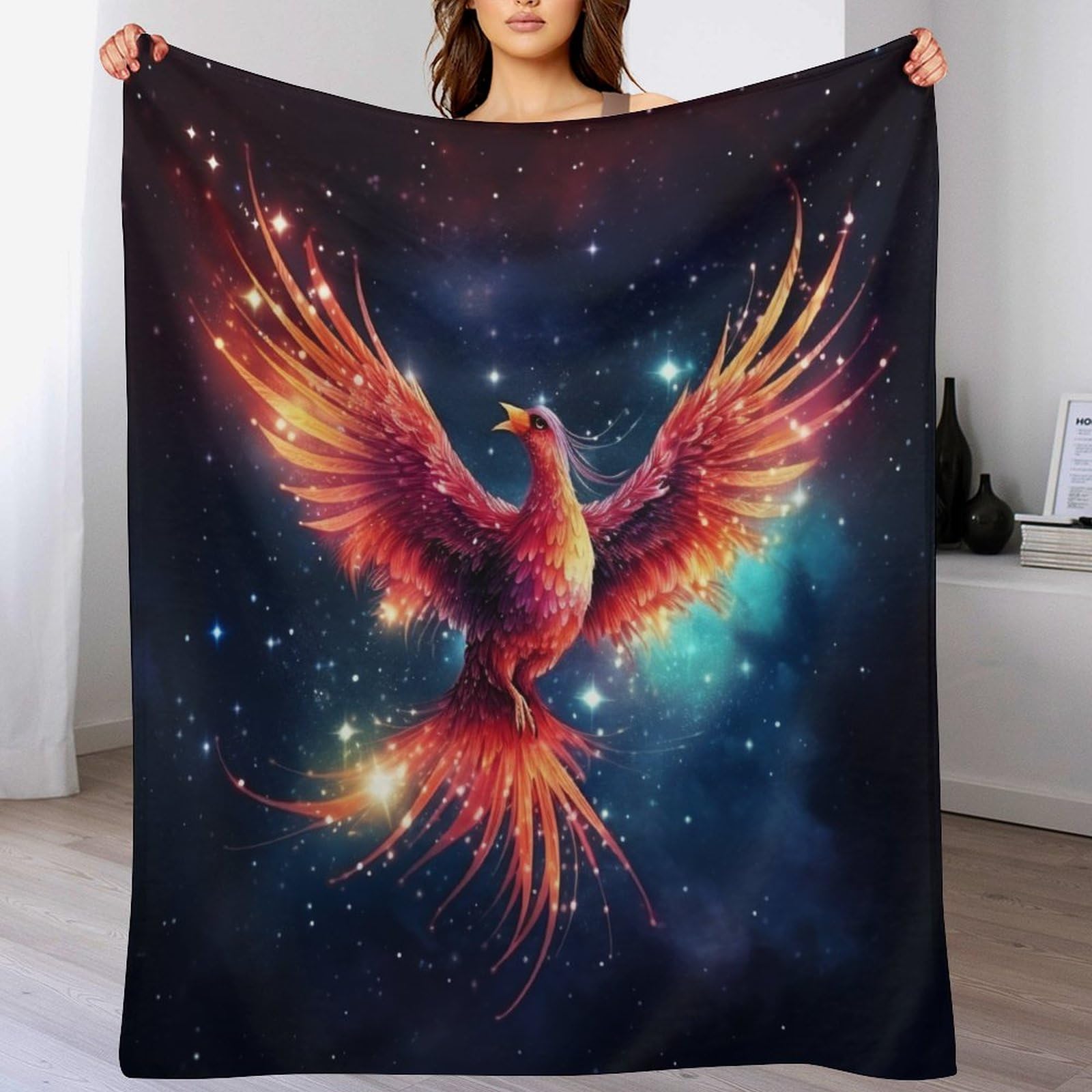 Couverture polaire phénix 180x200cm en flannel douce pour canapé