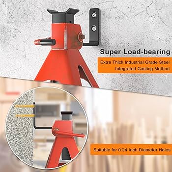 4Pcs Jack Stand Rack Steel Lifting Jack Wall Mount Organizer Hanger Brackets Fo