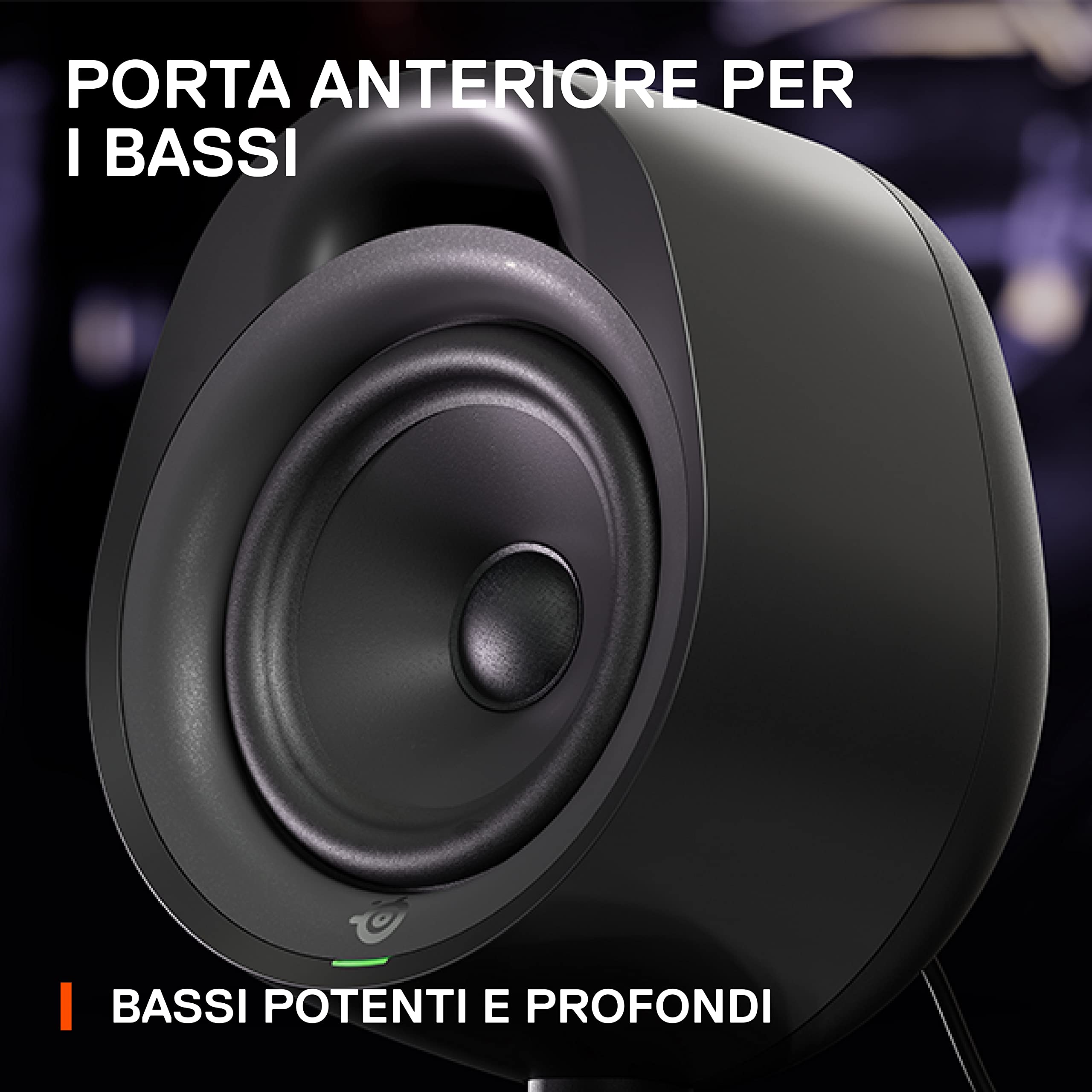 SteelSeries Arena 3 - Altoparlanti da gioco full-range 2.0 - Audio coinvolgente - Comandi sull’altoparlante - Driver da 4" - Con cavo e Bluetooth - Aux da 3,5 mm - PC, Mac, Mobile
