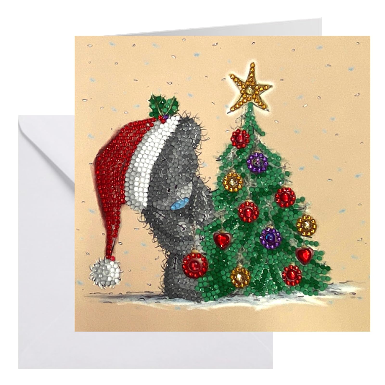 Season Sparkle Tatty Teddy Crystal Art Card 18x18cm