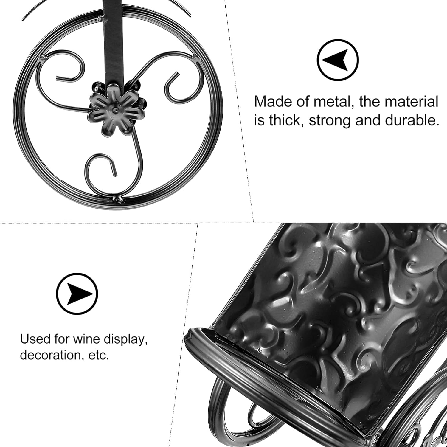 Kichvoe 1pc Vintage -Shaped Metal Wine Rack Creative Red Wine Display Holder for Home Bar Kitchen Restaurant and Hotel Decor