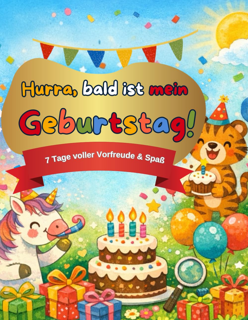 Hurra, bald ist mein Geburtstag!: 7 Tage voller Vorfreude – ein kreatives Geburtstags-Countdown-Mitmachbuch für Kinder von 4–8 Jahren (Meine Vorfreude-Countdowns für Kinder)