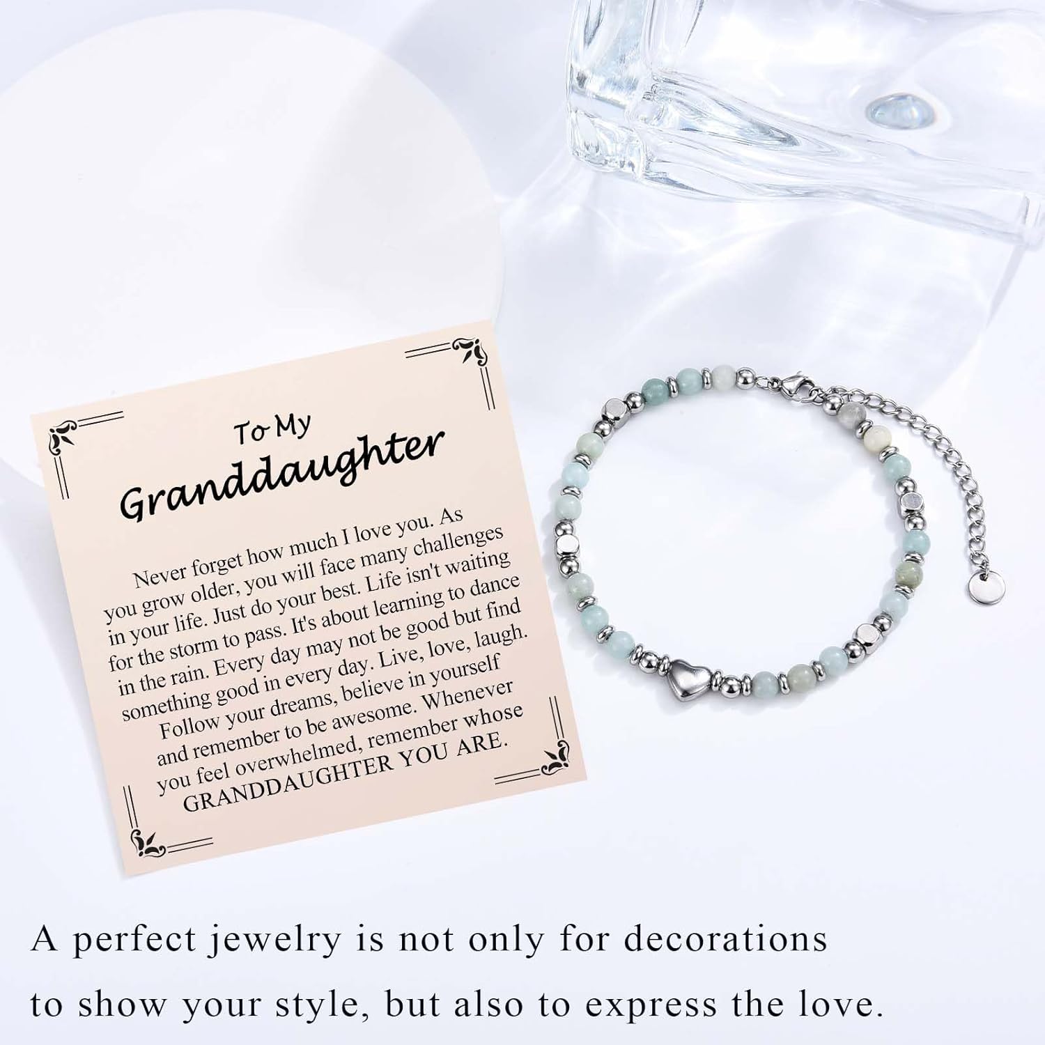 Bracelet Gifts for Girls Women, To My Daughter Granddaughter Niece Sister Natural Stone Beaded Bracelet Christmas Valentines Mothers Easter Graduation Birthday Gifts for Girls Her Women - Image 4