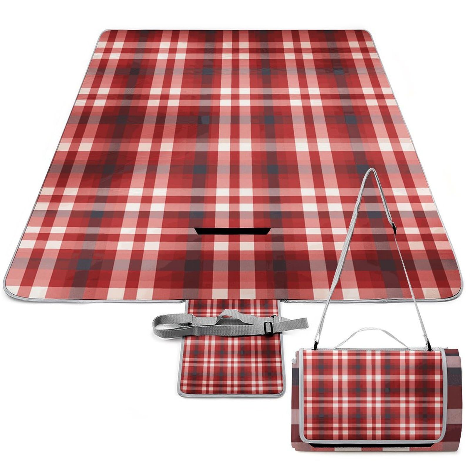 Couverture de pique-nique imperméable 147x147 cm rouge pour camping