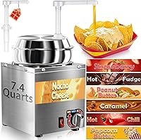 Vista 1 de Dispensador de queso nacho, calentador de queso nacho de 7.4 cuartos con bomba, calentador de dulce de azúcar caliente de acero inoxidable