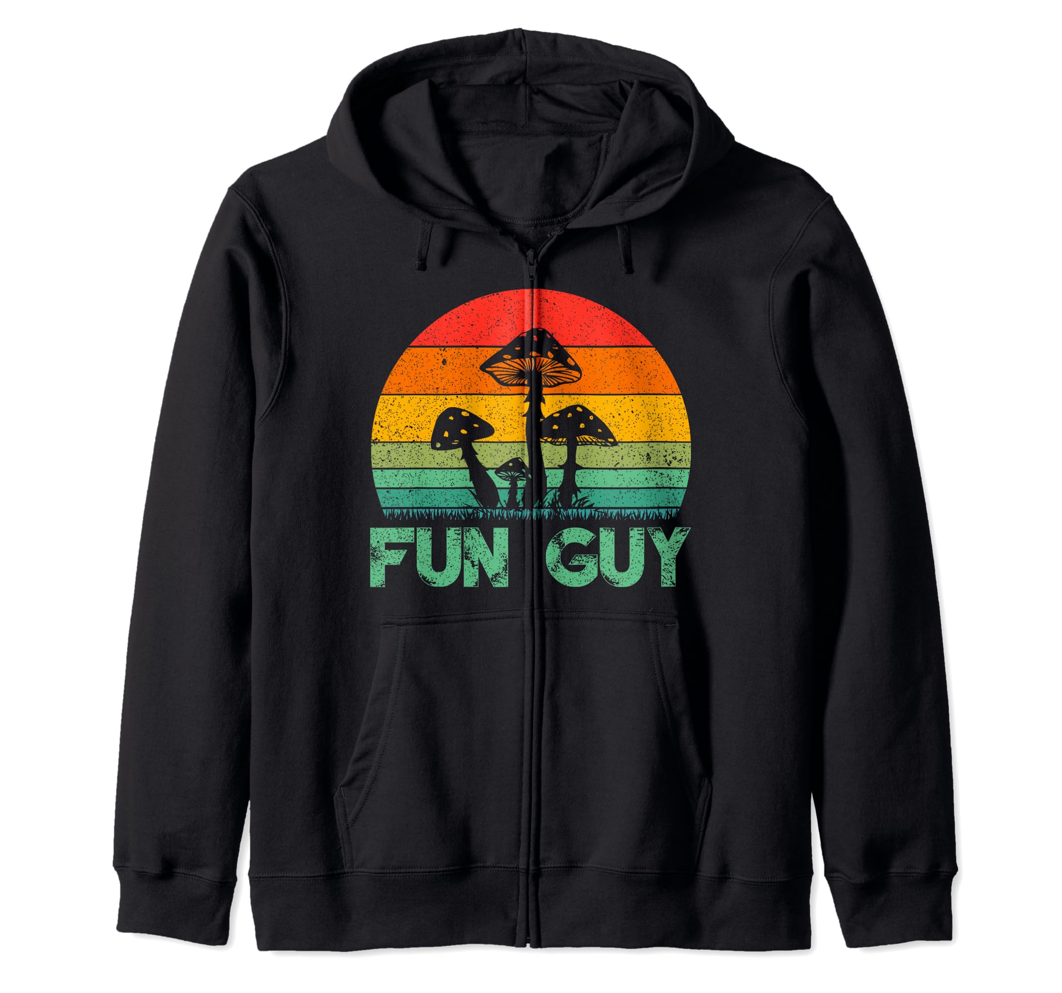 Funny Funguy with Mushroom Zip Hoodie