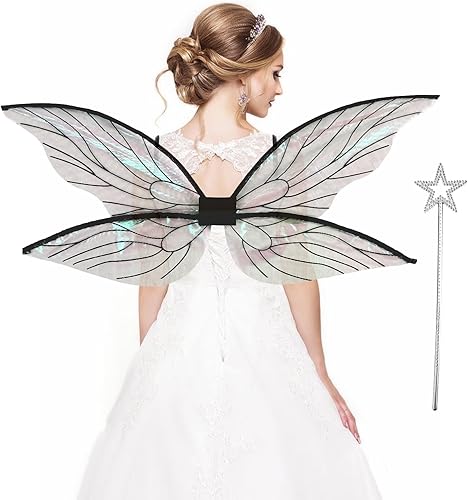 Yieeonc Alas de hadas para adultos, disfraz de hada de mariposa para mujeres y niñas, disfraz de hada para niños, accesorios de cosplay de Halloween