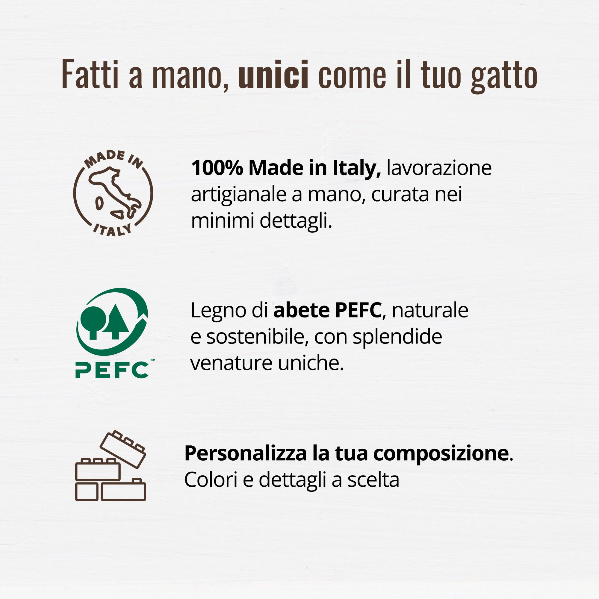 Tronchetto Tiragraffi per Gatti in legno d’Abete Artigianale, in corda di Sisal, ideale come scaletta e elemento di collegamento per Percorso da Muro per Gatti, fino a 20Kg, Percorsopergatti