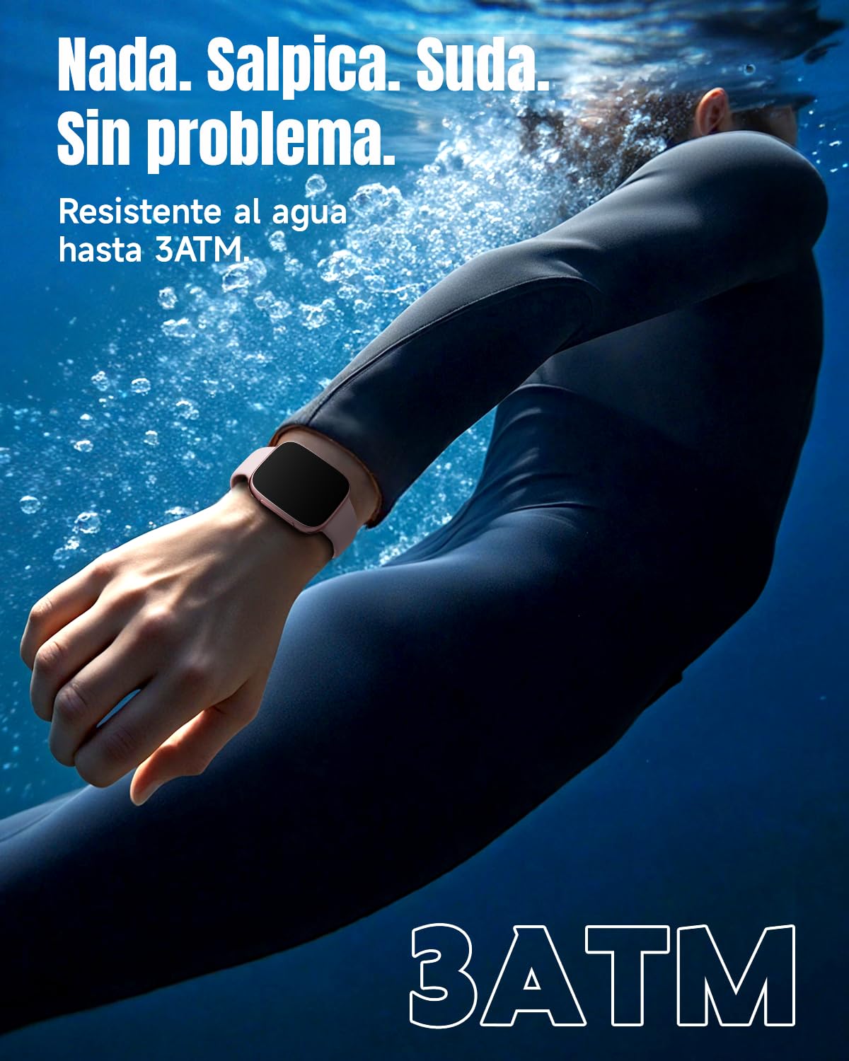 Reloj Inteligente Mujer, Smartwatch con Pantalla AMOLED, Resistente al Agua 3ATM para Natación, Llamadas Entrantes/Salientes, Reloj Deportivo con Ritmo Cardíaco/Sueño/100 Deportes, Rosa