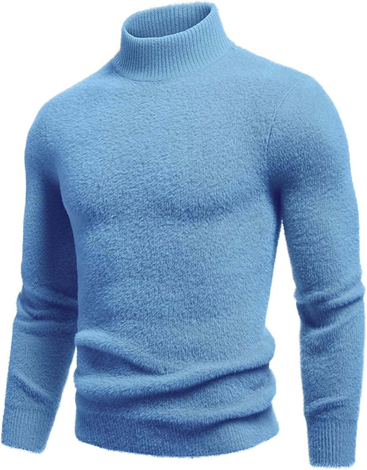 Men's Thermal Stretch Turtleneck Sweater, Solid Warm Base Layer Pullover, Form-Fitting Knit for Warmth Under Jackets