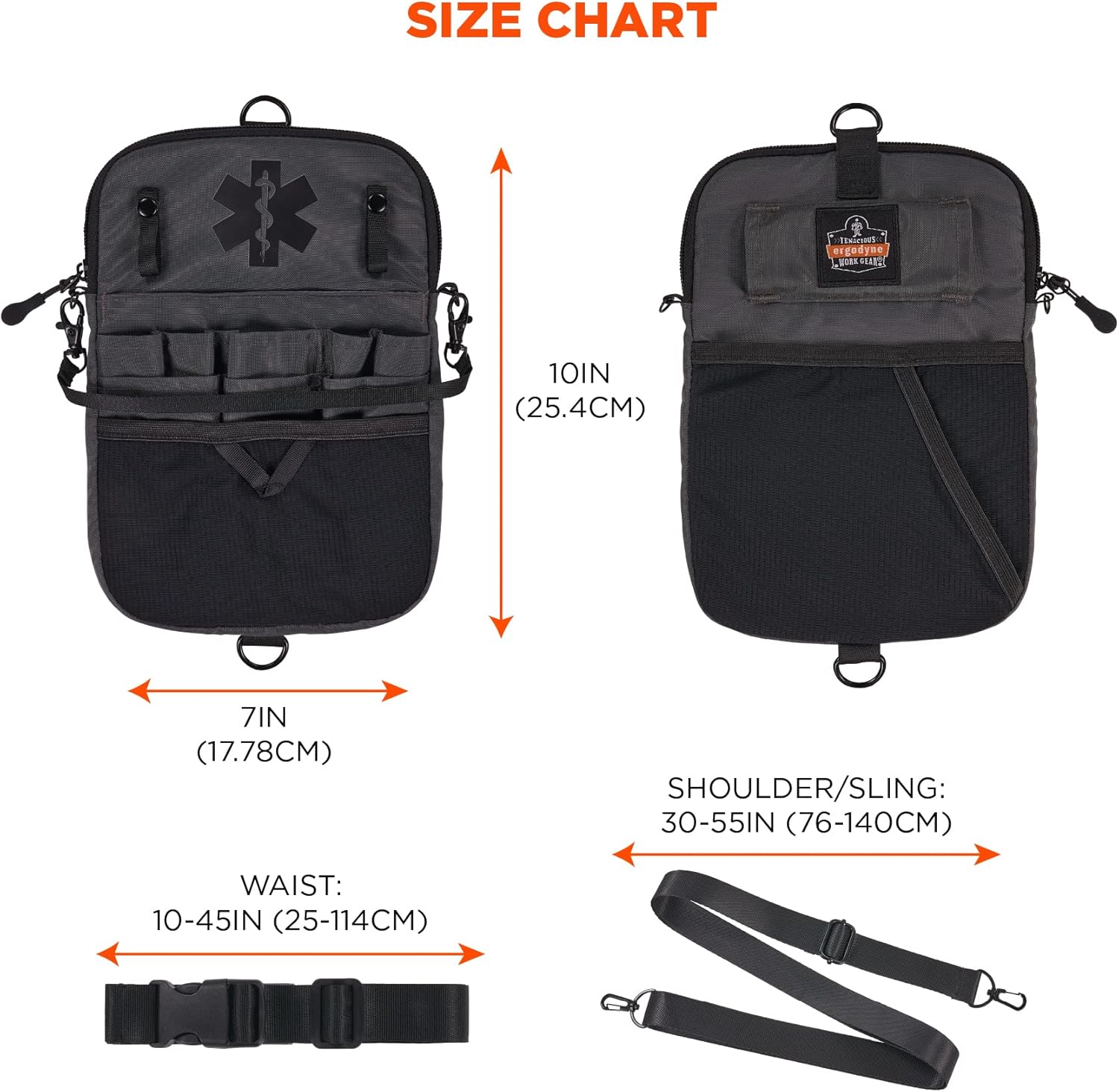 Ergodyne Arsenal 5717 Convertible Nurse Fanny Waist Pack, Portable Medical Gear Bag, Waist Apron Belt, Tape Holder