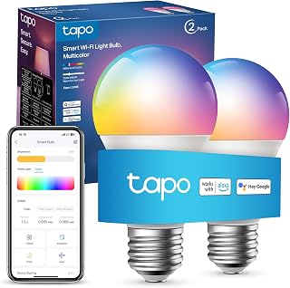 Tapo L530E (2-Pack) E27 Smart Bulb, Alexa Light Bulbs, LED Light Bulb, Extra Bright WiFi Smart Bulb, Colour Changing Light Bulb, Dimmable, 8.3W, Schedule & Timer, Remote Control Bulb, Energy Saving
