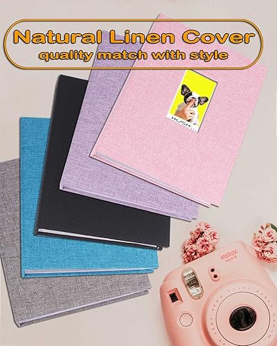 Miniatura 5 de GPIRAL Álbum de fotos 2x3, 208 fotos verticales - Cubierta de lino, Libro porta tarjetas fotográficas Kpop, Carpeta para tarjetas fotográficas,