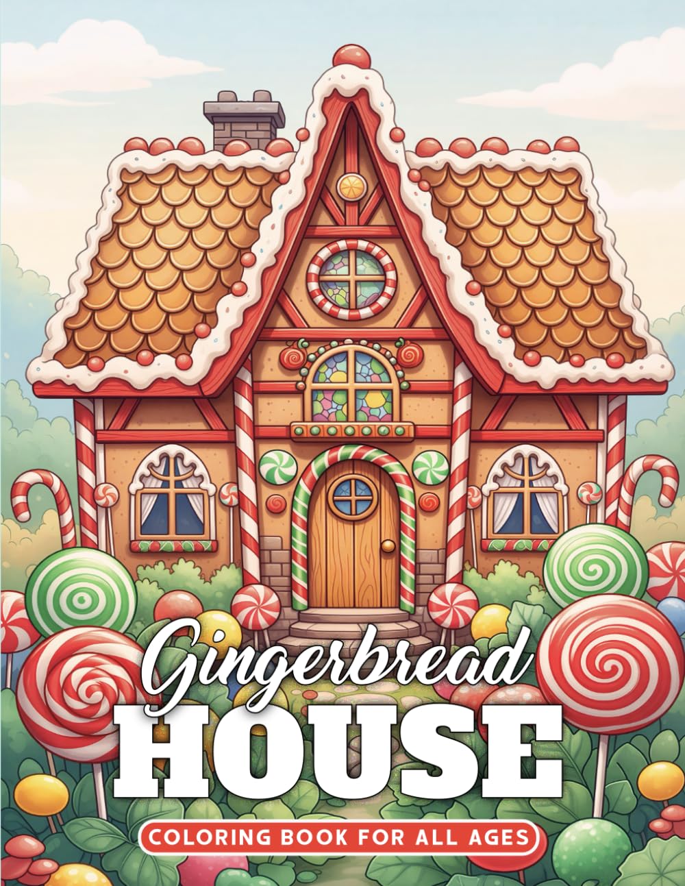 Gingerbread House Coloring Book for All Ages: Christmas Relaxation Coloring Book for Kids and Adults with Charm of Gingerbread Houses