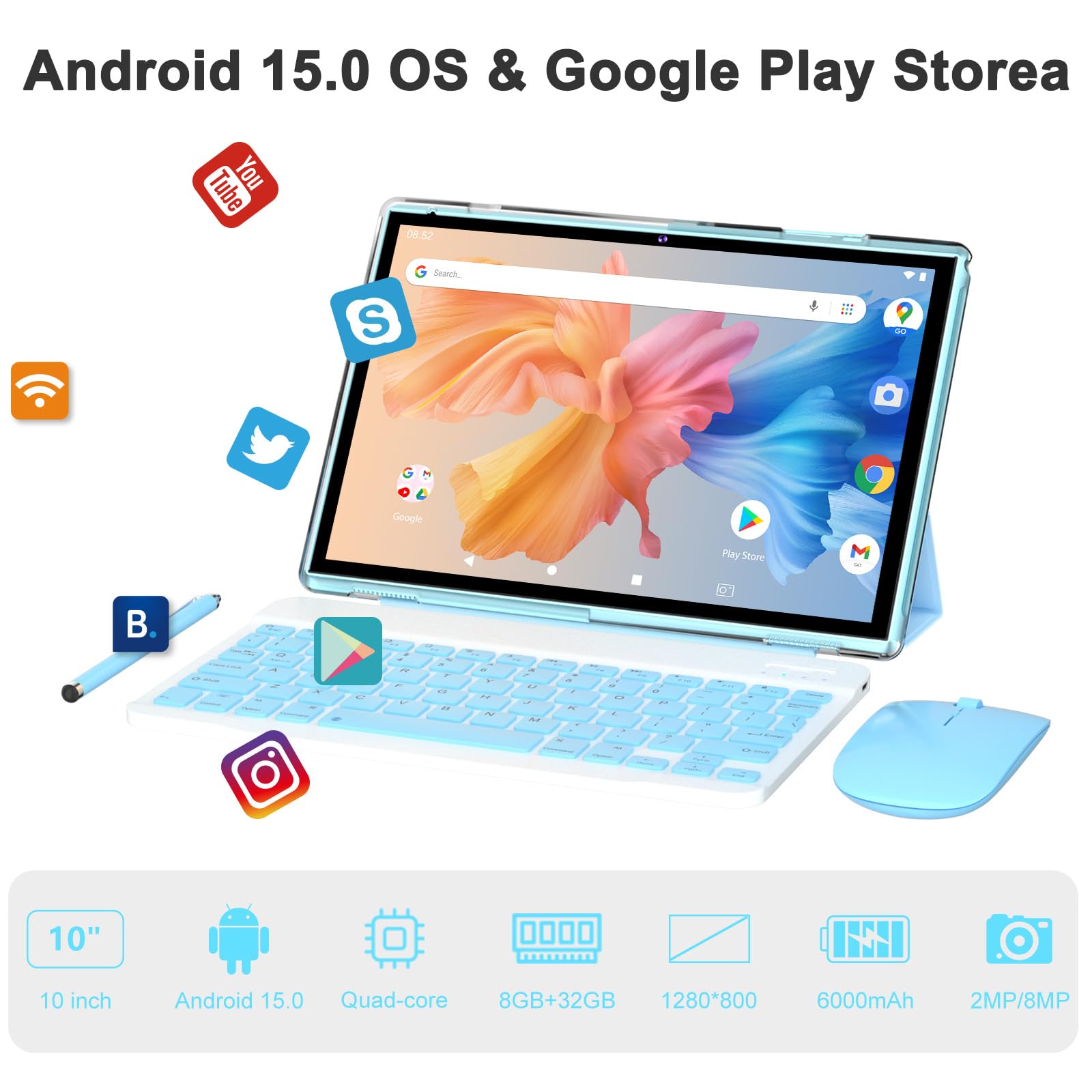 Amazon.co.jp: タブレット 10インチ Android 15 タブレット キーボード