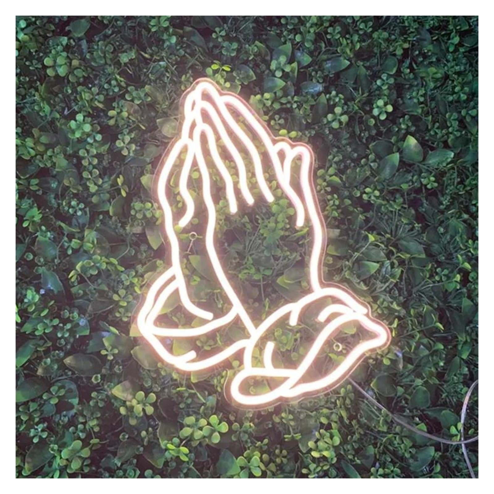 SHOUXI Sign Lamp Praying Hands Neon Sign Wall Decor Neon Sign for Man Cave Store Room Decor Characteristic 45cm(C)