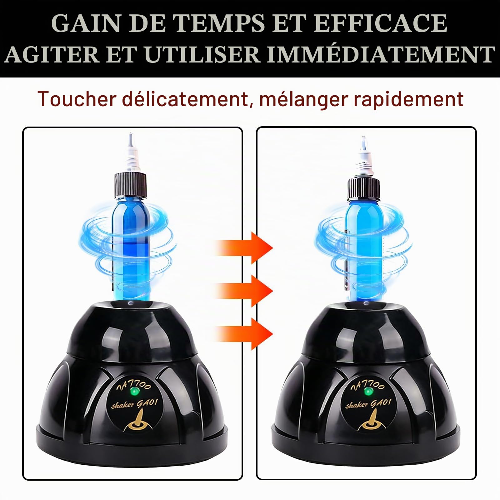 Mini Mixeur Vortex,Mini Mélangeur Vortex,Min Agitateur Mélangeur De Peinture,Mélangeur Agitateur De Vortex Pour Encres De Tatouage Et Laboratoires,Ecoles,Instituts De Beauté,Encre De Tatouage,11CMx9CM