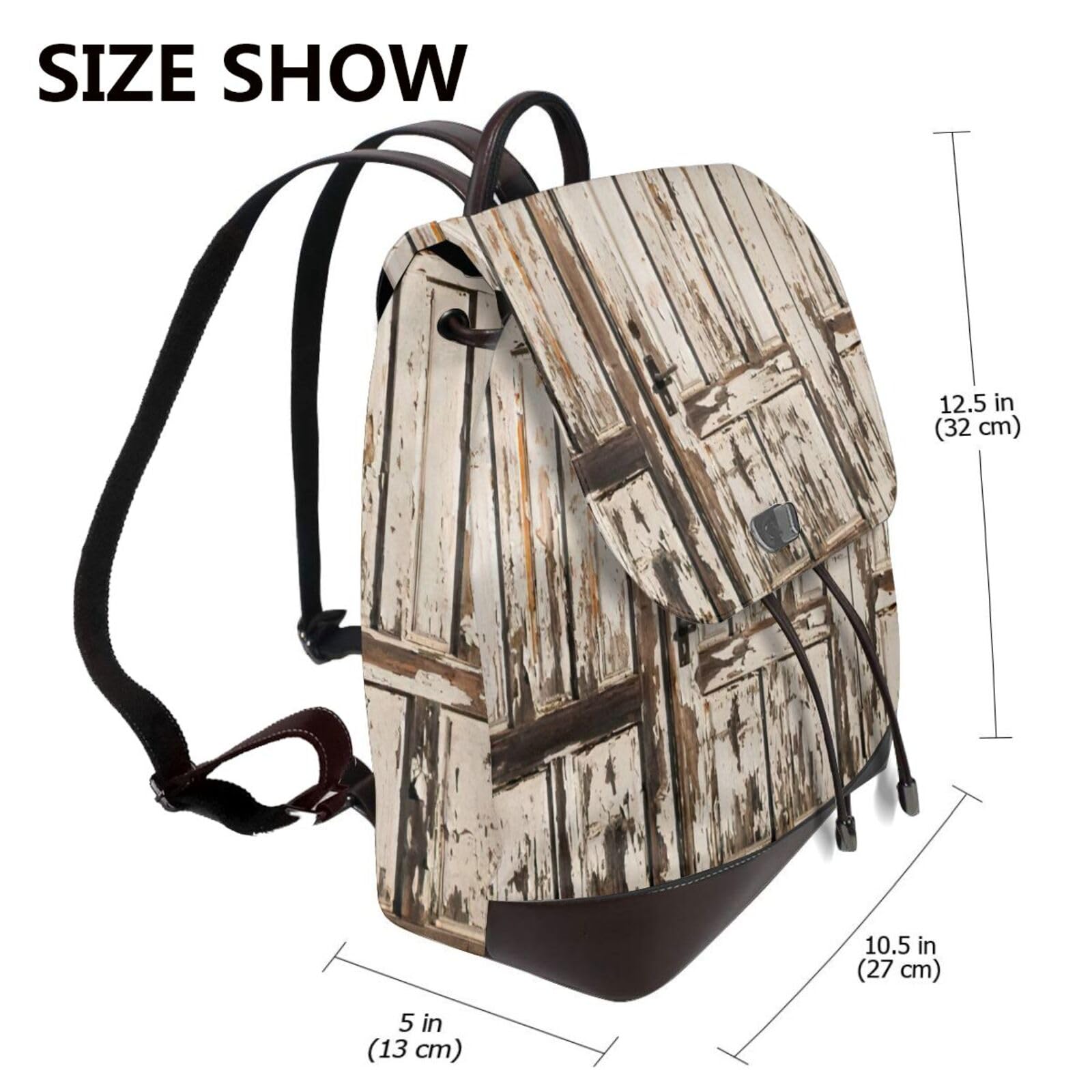 Stall Barn Door Print Modny Damski Plecak Do Podróży Pracy Codziennego Użytku Weekendowe Wyjazdy Plecak