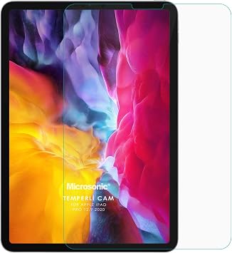 Microsonic Apple iPad Pro 12.9`` 2022 6. Nesil (A2436-A2764-A2437-A2766) Temperli Cam Ekran Koruyucu [iPad Pro 12.9 2022 ile Uyumlu Ekran Koruyucu - Şeffaf]