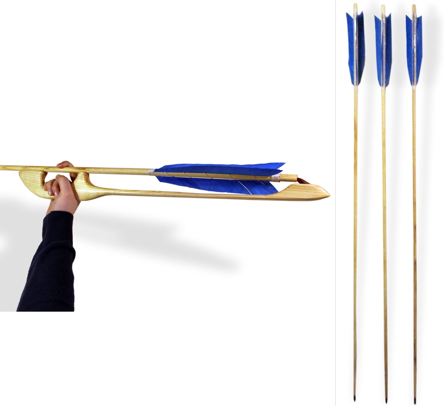 Catatonk Hunter Atlatl and Three Six Foot Fletched Darts