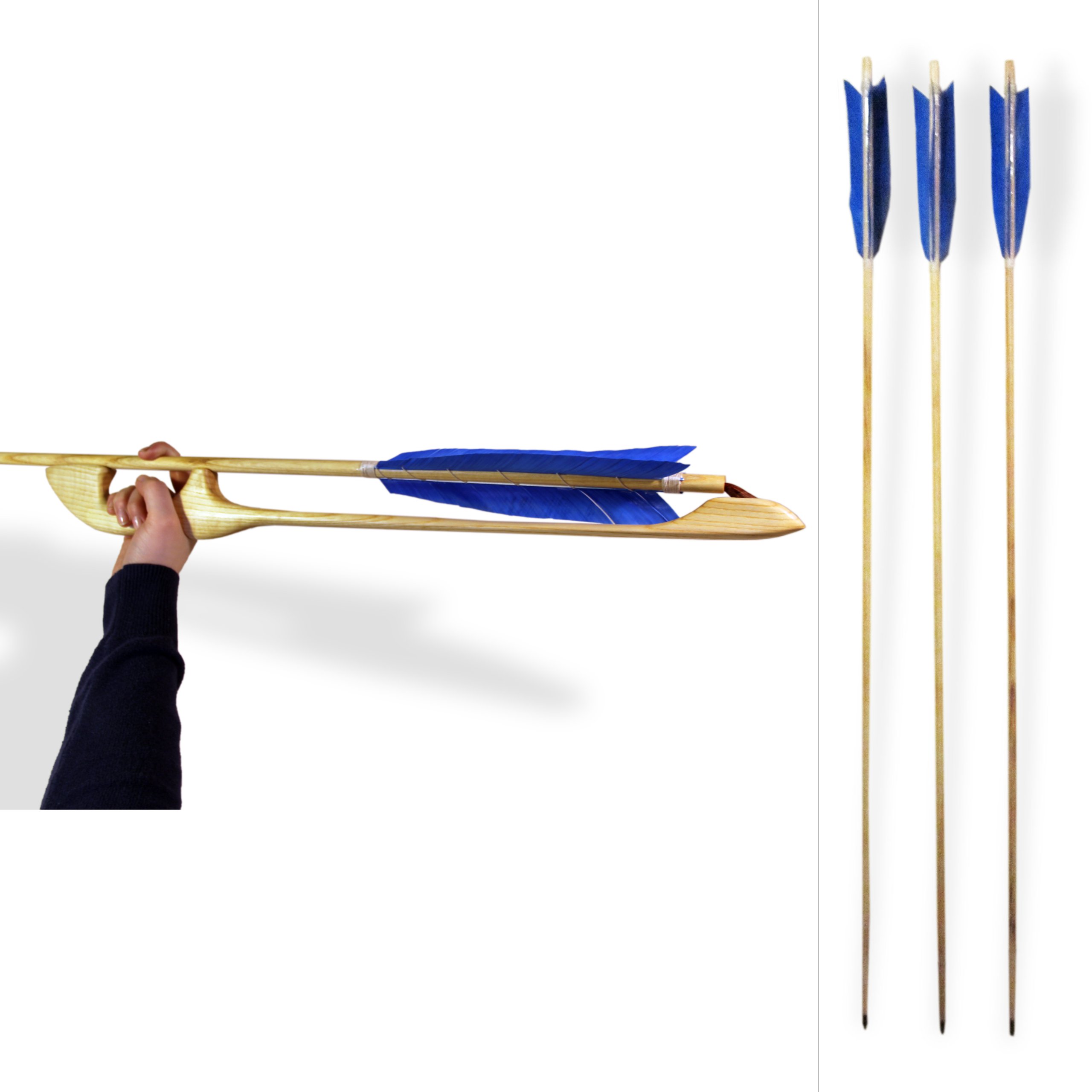 Catatonk Hunter Atlatl and Three Six Foot Fletched Darts