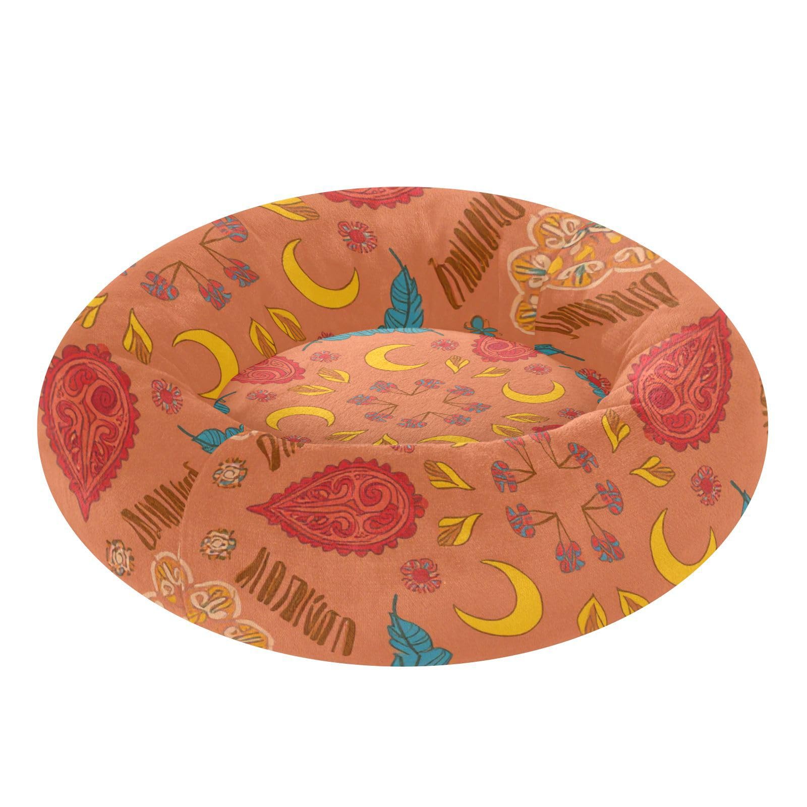 Lit bohème pour chien à fleurs colorées anti-stress - Taille M