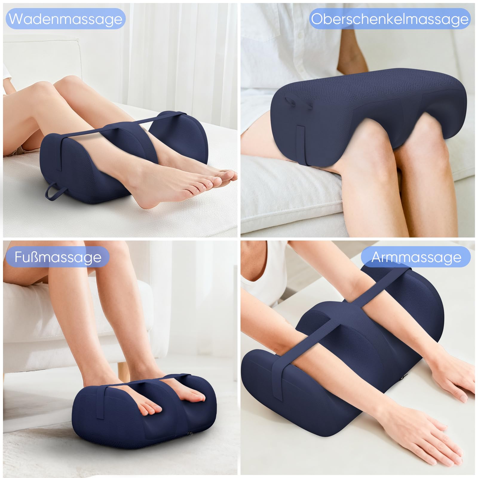 TISSCARE 4-in-1 Shiatsu Fußmassagegerät mit Wärme & Fernbedienung - Elektrisches Fussmassagegerät zur Schmerzlinderung bei Plantarfasziitis, Durchblutung, Leicht & Tragbar, Geschenk für Eltern