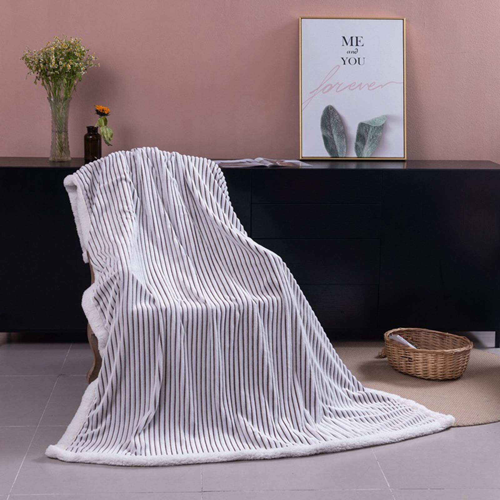Manta para sofá Sherpa, manta de forro polar súper suave, cálida y esponjosa, reversible, para cama y sofá (150 x 120 cm) 005-150 x 120 cm