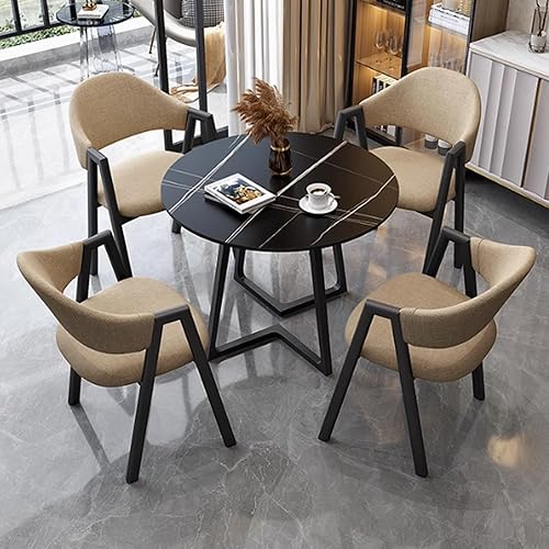 Miniatura 11 de YVYKFZD Juego de mesa de comedor de cocina para 4, mesa de recepción para oficina pequeña, juego de mesa y silla, mesa redonda de negociación, mesa