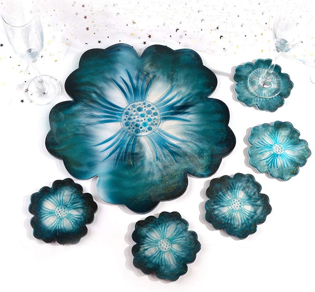 Epoxy Resin Casting Silicone Mold Flower Shape Tray, A