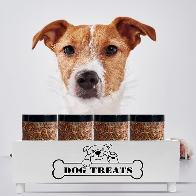 Foto 7 de 7 de Hlimior Contenedor grande de golosinas para perros, tarro de galletas para perros y gatos