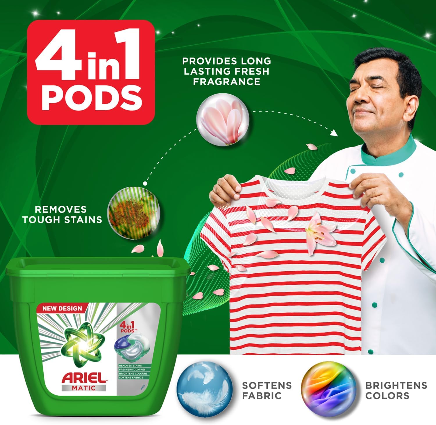 Benefiċċji tal-Ariel Matic 4 f'1 PODs