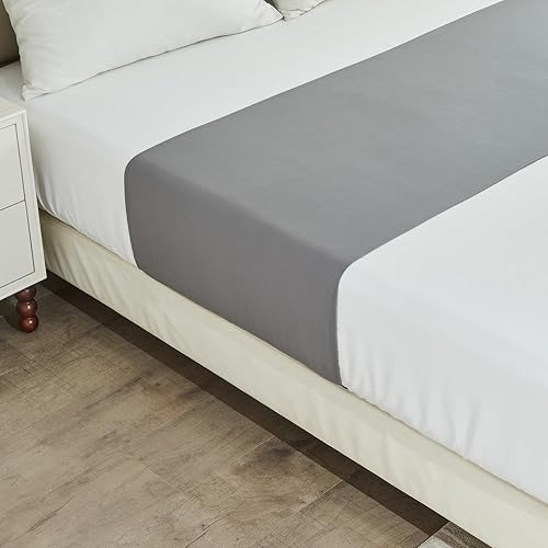 Miniatura 5 de Sábanas de tierra, 10 % fibra de plata pura + 90 % algodón orgánico, sábana bajera de media tierra, talla única para todas las camas (gris, 24 x 108