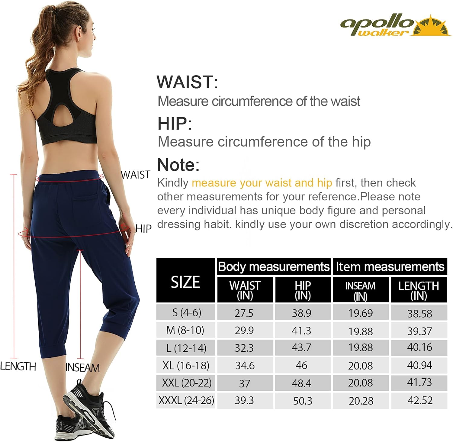 apollo walker Women's Capri Pants Cargo Yoga Joggers Athletic Pants with Pockets Running Workout Baggy Lounge Bottoms : Sports & Outdoors
