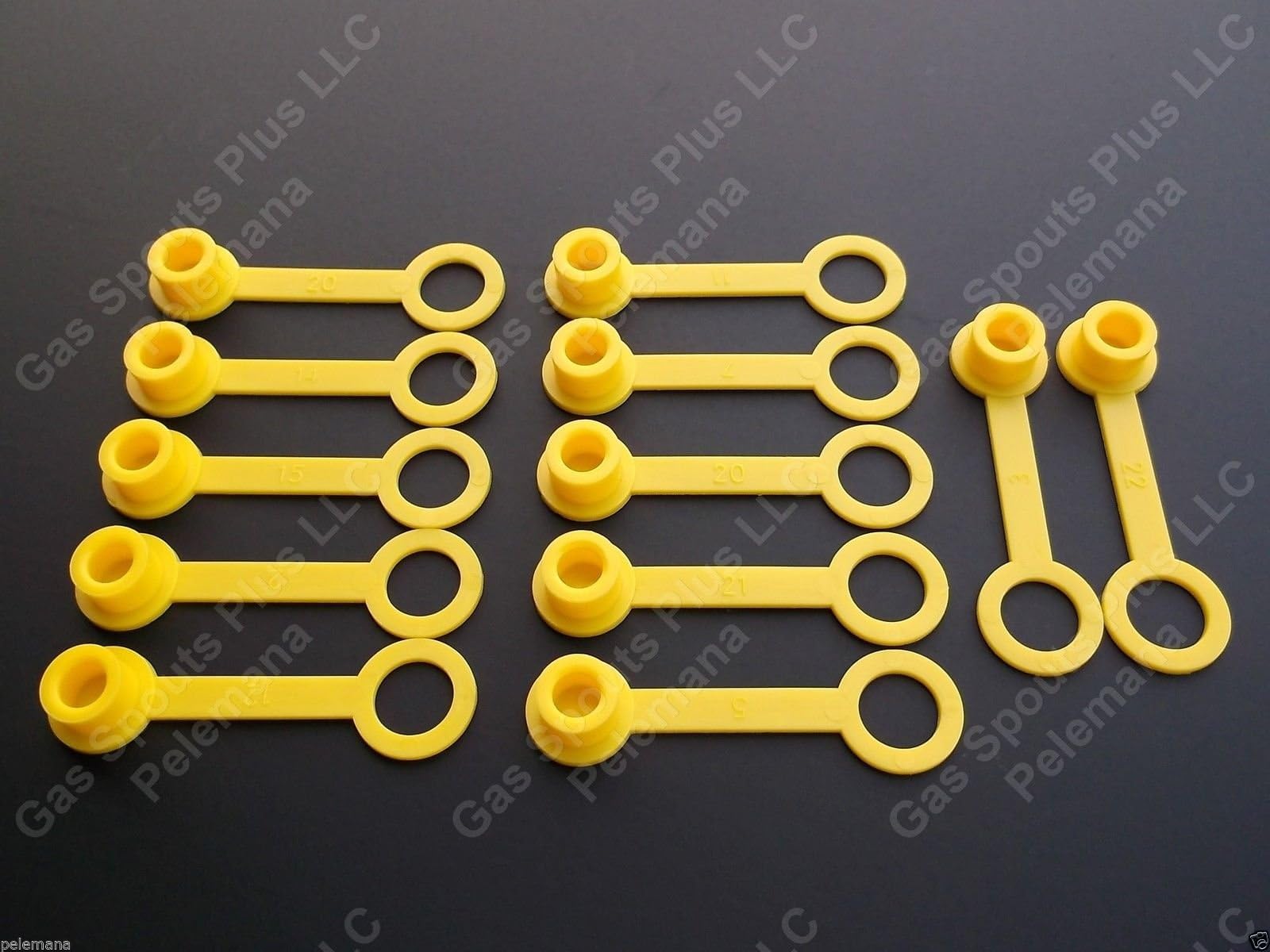 12-Pack NEW Yellow CHILTON REAR VENT CAP Replacement also fits SEARS CRAFTSMAN Plastic Gas Kerosene Gallon Cans Rear Fuel Jug Plug with Tether to prevent loss P10 P15 P20 P25 P50 P60 P500 Can not incl