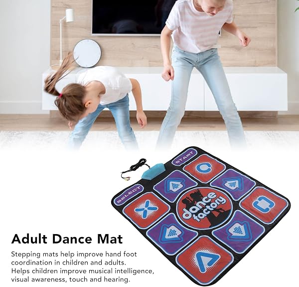 Interactive Musical Dance Mat with High Sensitivity Sensors for Kids and Adults at Home, A Fun Way to Exercise, Large PVC Electronic Dance Mat for TV - 2