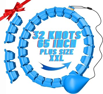maicifi 65inch 32 Knots Plus Size Quiet Weighted Hula Infinity Fitness Detachable Hoops Smart Silent Infinity Hula for Women 2 in 1 Waist and Abdominal Workout Hoop