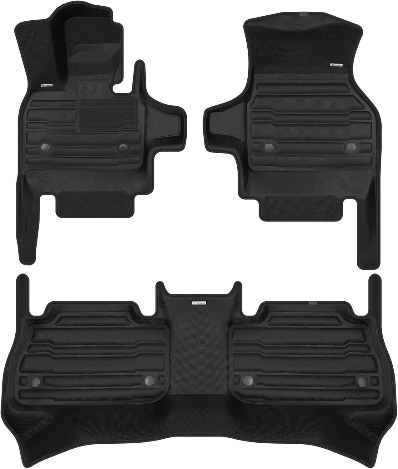 TuxMat - for BMW iX 2022-2026 Models - Custom Car Mats - Maximum Coverage, All Weather, Laser Measured - This Full Set Includes 1st and 2nd Rows