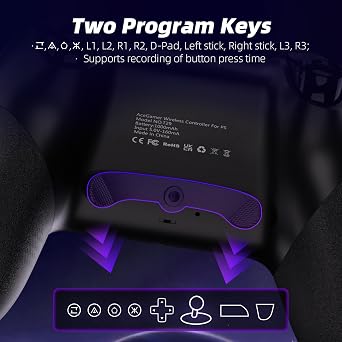 AceGamer Wireless Controller for PS5/Pro/Slim/Windows PC, Hall Effect Joysticks, Macro/Turbo Function, Bluetooth Controller with 6-Axis Gyro/Dual Vibration/Touchpad/Speaker/3.5mm Audio Jack!