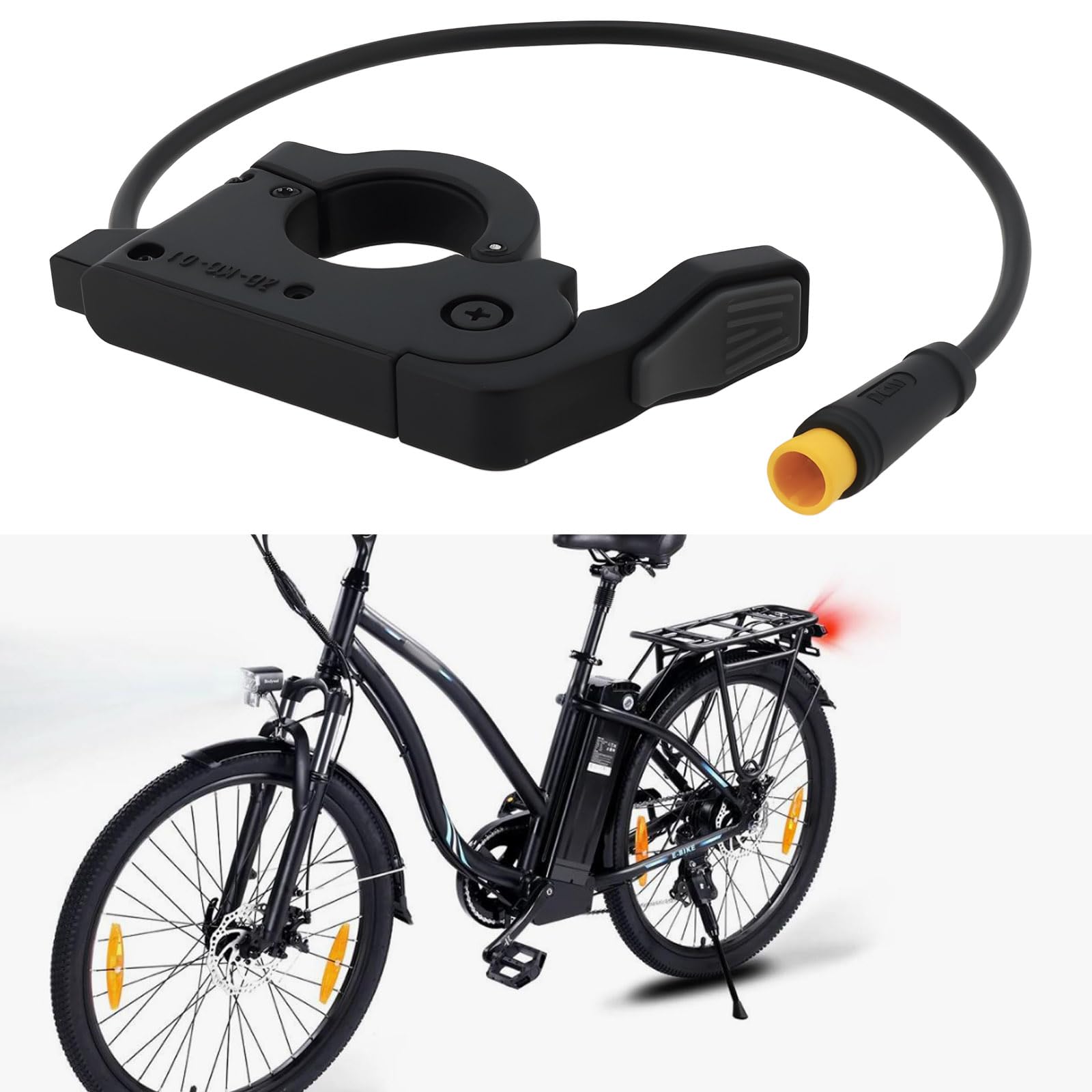 Rower elektryczny przepustnica kciuka M8 wodoodporna wtyczka męska 3PIN kompatybilna z Bodywel E Bike, 24 cm