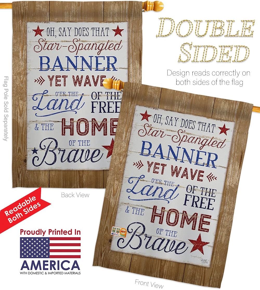Star and Stripes Spangled Pride Garden House Flags Set Patriotic Patriotism Independence Memorial United State American Small Decorative Gift Yard Banner Double-Sided Made In USA 28 X 40