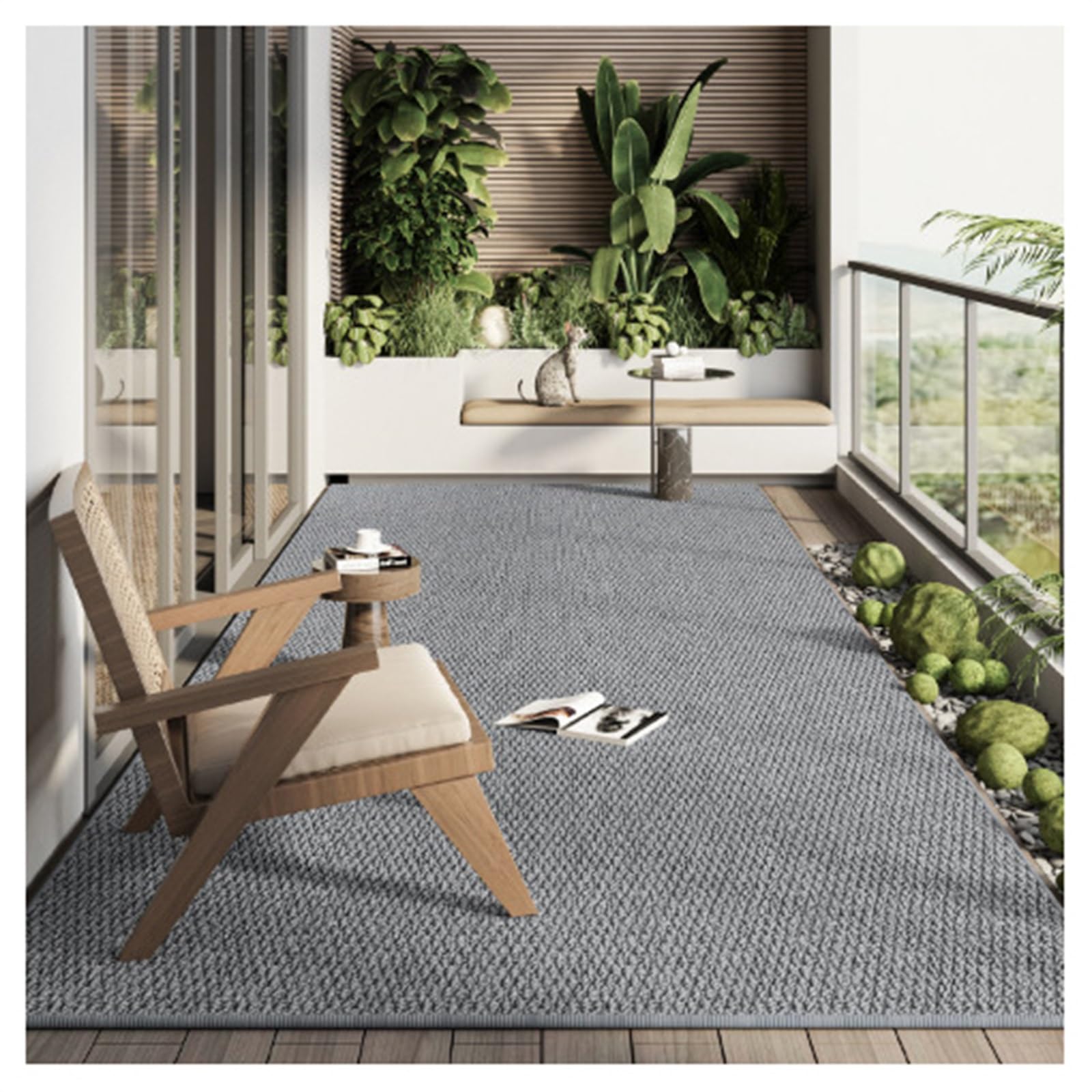 Tapis de salon en sisal lavable grand tapis design antidérapant