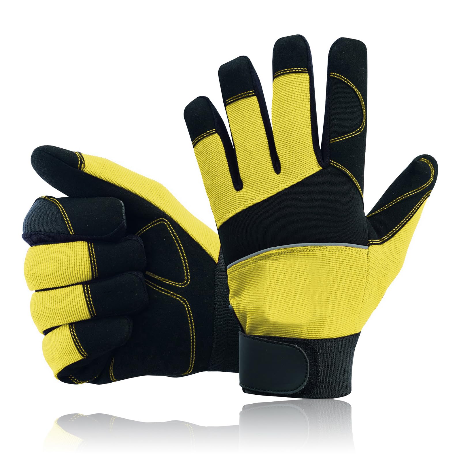 Swift Wear Safety Work Gloves Heavy duty Hand Protection Mechanic Gardening Builders Cut Multipurpose DIY Maintenance Adjustable Gloves (XL