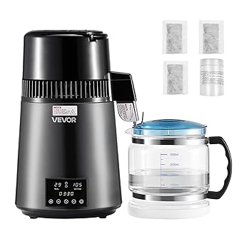 VEVOR 1750W Water Distiller, 0.4Gal/H Distilled Water Maker with Glass