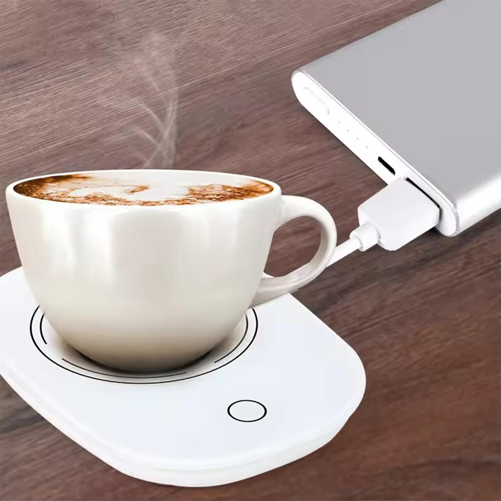 TMRBBesty Scaldatazza per Riscaldare caffè,Scaldatazze da caffè,Scalda Tazza USB,Porta 1 Asciugamano Piccolo,Temperatura costante Intelligente,16W Bianco