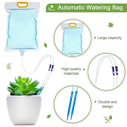 Miniatura 4 de Sistema de goteo IV de 3 piezas de 3,5 L - Válvula de control ajustable para plantas de interiorexterior