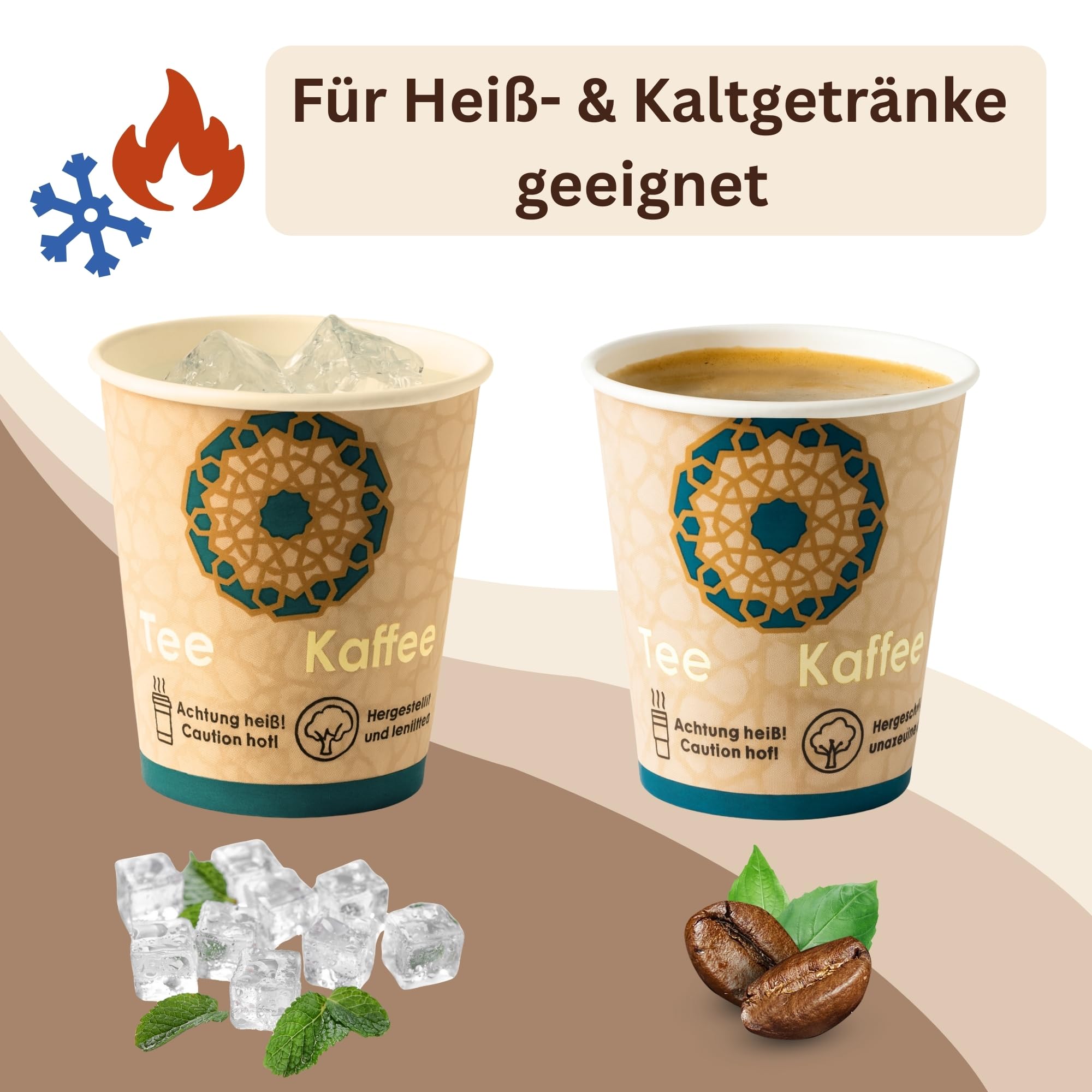 1000er Kaffeebecher 200 ml (8 oz) – stabile Pappbecher für Heiß- & Kaltgetränke – Einweg Trinkbecher - Coffee To Go Pappbecher ohne Deckel – umweltfreundlich, hitzebeständig & HLKauf-Block
